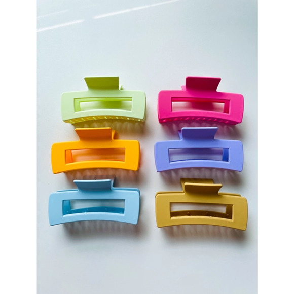 Large Rectangle Claw Clip Hair Accessory Yellow - Picture 4 of 4